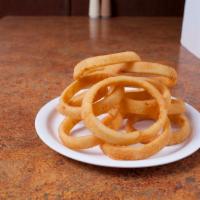 Onion Rings · Made in house.  Freshly cut and breaded.  Served with Ranch.