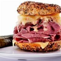 The Reuben · World Famous Carnegie Deli Corned Beef, Swiss Cheese, and Sauerkraut, with your choice of Ca...