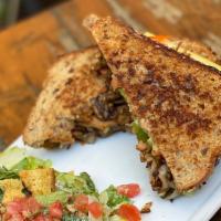 GRILLED CHEESE SANDWICH WITH SIDE DISH · Follow Your Heart Provolone cheese on Dave’s Killer bread grilled to perfection with onions,...
