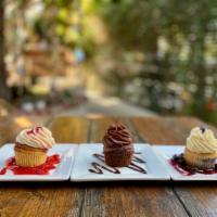 Double Chocolate Cupcake GF · Made with organic gluten free flour, organic cane sugar and house made butter GF