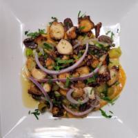 Grilled Octopus  · Served with fingerling potatoes and Chipotle aioli