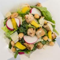 Salad Box with Protein · Choose your greens and add one type of protein. Add any other 5 toppings from the salad bar;...