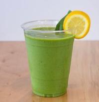 Green Energy Smoothie · Baby spinach, banana (peeled), avocado, lime (with peel), cold pressed apple juice and ice.