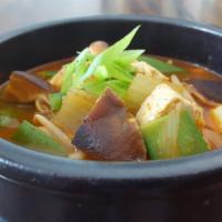 Spicy Kimchi Tofu Pot Soup · Korean Fermented Napa Kimchi (It has fish sauce) with Tofu. (Spicy)