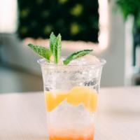 Non-Alcoholic Peach Mojito  · Real fruit muddled with mint and lime juice in sparkling water.