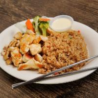 Chicken Hibachi  · Chicken breast. served with rice and veggies
