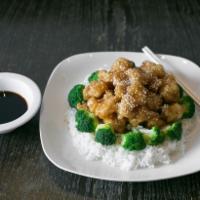 Sesame Chicken · Deep fried crispy chicken with chef special sauce. Please choose fried rice or steam rice.