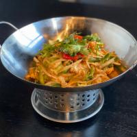 C2. Spicy Chicken in Dry Pot · Bean sprouts, cilantro, bell peppers, jalapeno, onions and sesame seeds.