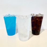 Soft Drink · Choice of Powerade Mountain Berry Blast, Lemonade, Coke, Sprite, Dr. Pepper, & Diet Coke.