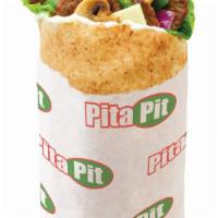Philly Steak Pita · Steak, Iceberg Lettuce, Grilled Onions, Grilled Mushrooms, Grilled Green Peppers, Melted Pro...