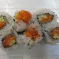 Spicy Yellowtail Roll · Chopped yellowtail with yummy sauce and cucumber.