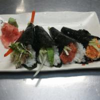 SS3. Hand Roll Deluxe Special · 4 pieces of chef's choice hand rolls.