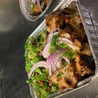 Malai Kebab · Boneless with meat chicken marinated in yogurt and spices and grilled over charcoal.