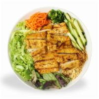 Vermicelli with Charbroiled Chicken · Rice vermicelli noodles served with charbroiled chicken; served with cucumber, spring mix, p...
