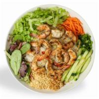 Vermicelli with Charbroiled Shrimp · Rice vermicelli noodles served with charbroiled shrimp; served with cucumber, spring mix, pe...