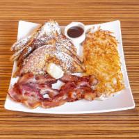 French Toast Combo · 2 French toast, bacon or sausage, and choice of country potatoes or hash browns. 