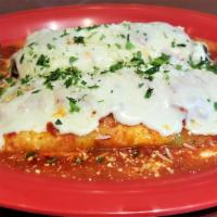 Beef Cannelloni Pasta · Pasta rolled and stuffed with ricotta and mozzarella cheese, ground beef, marinara sauce and...