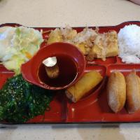3 Items Vegetarian Plate · NO DOUBLING ALLOWED!
served with soup, salad, and rice