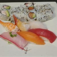 Sushi Dinner Special · 5 pieces chef-choice nigiri and california roll and alaska roll. Served with miso soup and s...