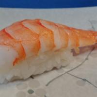 Ebi Nigiri · Shrimp, sushi rice.