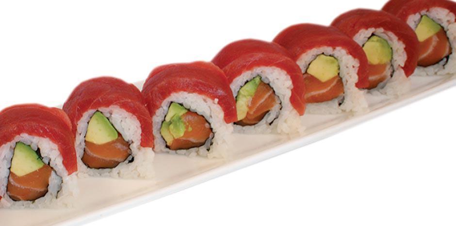 Cherry Blossom Roll · In: Salmon, Avocado
Out: Tuna, Sesame Seeds
Sauce: