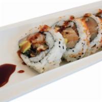 Yummy Yummy Roll · In: Unagi, Hamachi, Avocado
Out: Masago, Sesame Seeds
Sauce: Unagi