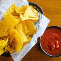 Chips & Fresh Salsa · 6 oz, fresh salsa made with roasted tomatoes, cilantro, onions, and jalapeno served with cor...
