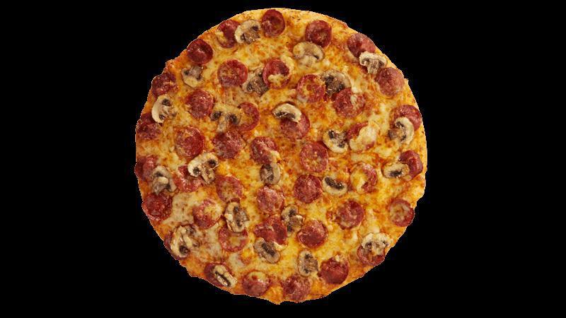 Pepperoni and Mushrooms Pizza · Pepperoni and Fresh Button Mushrooms