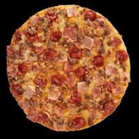 Manhattan Meatlovers Pizza · Italian sausage, ham, pepperoni, bacon, ground beef and salami.