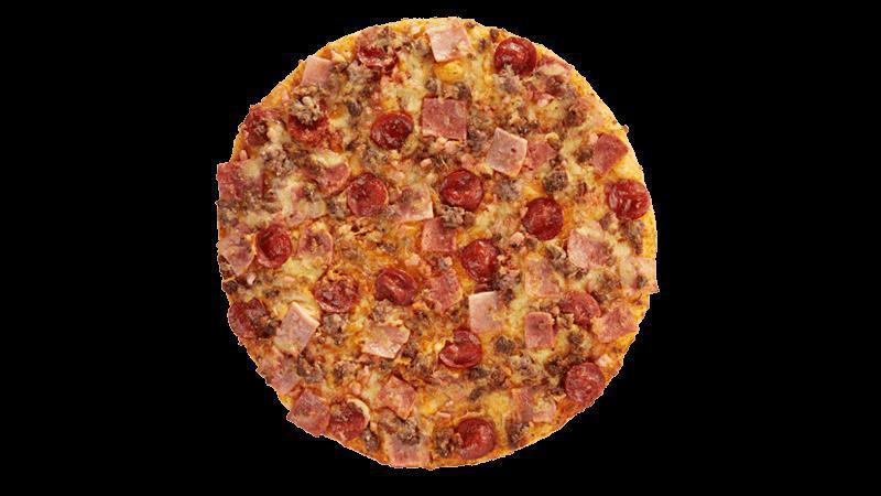 Manhattan Meatlovers Pizza · Italian sausage, ham, pepperoni, bacon, ground beef and salami.