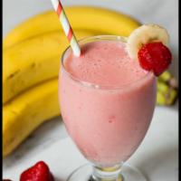 Fruit and Juice Smoothie · Strawberries, bananas and pineapple juice all blended.