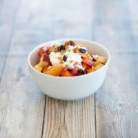 Fruit Salad · Watermelon, cantaloupe, papaya, banana, strawberry, apple cottage cheese, granola, rasins an...
