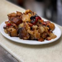 Home Fries · Potatoes chopped with onions and peppers.