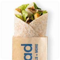 Spicy Chicken Caesar Wrap · Extra Crisp Romaine, Oven Roasted Chicken, Shaved Parmesan, Garlic Butter Croutons, Smoky Po...