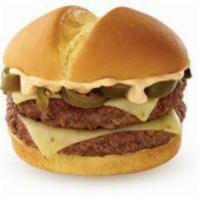 Chipotle Burger · Pepper jack cheese, jalapenos,  and chipotle mayo.