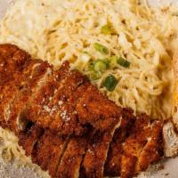 Chicken Alfredo · Includes choice of grilled or paneed chicken prepared with rich Alfredo and Parmesan cheese....