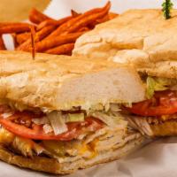 Turkey Melt Po Boy · Turkey and American cheese. Dressed with mayo, lettuce, tomatoes, and pickles on your choice...
