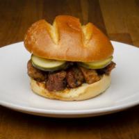 Sandwich - Burnt Ends · This Sandwich is “BUILT” on a Potato Bun, and starts off with  ¼ lb. portion of our 