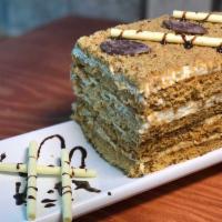 Napoleon · Layers of puff-pastry with Bavarian cream.
