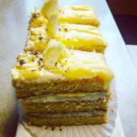 Lemon Cake · Sponge cake, lemon and Bavarian cream.