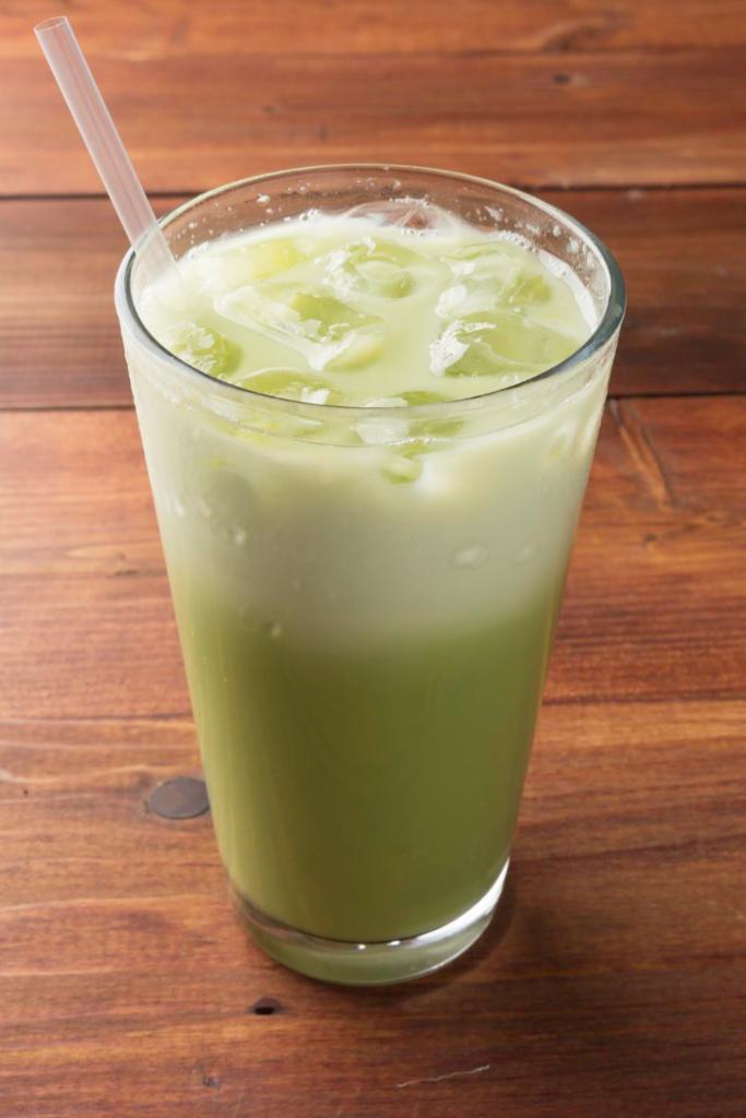 Iced Green Tea · Green tea with coconut milk and ice.