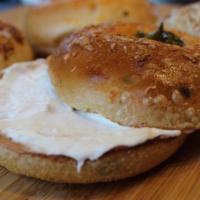 Bagel and Cream Cheese · Toasted. Choice of bagel and cream cheese.
