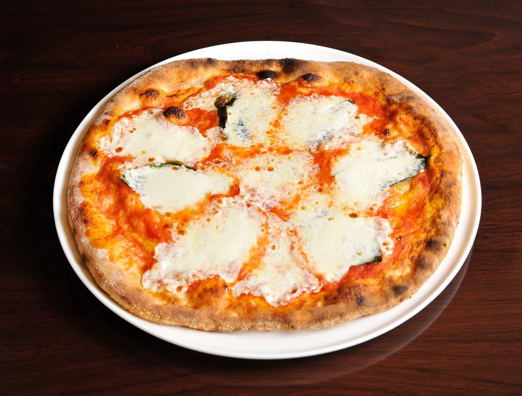 Margherita Pizza · Basil and fior di latte mozzarella.