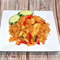 46. Spicy Fried Rice · Spicy fried rice with chili, basil and your choice of protein. Spicy.