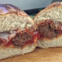 Joe di Maggio Sub · All beef meatballs (made in house), marinara, and provolone only.