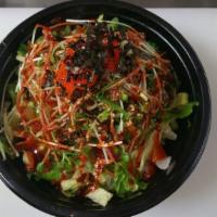 Hurricane Special Bowl · Ahi and salmon, pickles, jalapenos, onion, sprouts, masago, sesame seed, sesame oil, green o...