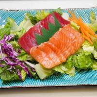 Sashimi Vegetables · Ahi sashimi and salmon sashimi salad.