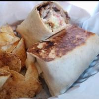 Cheesesteak Wrap · Steak, American cheese, mayo, lettuce, tomatoes, onions and light oil vinegar. Mayo on the s...