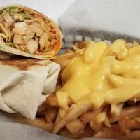 Buffalo Chicken Wrap · Crispy chicken breast strips with hot sauce, cheese, lettuce and red onion in a soft, toaste...