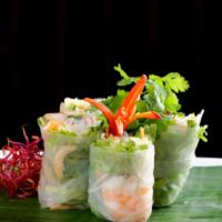 2 Pieces Fresh Rolls · Rice paper stuffed with alfalfa sprouts, mixed greens, carrots, cucumbers, sweet basil and r...